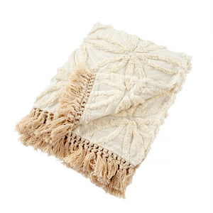 TUFTED LOLA THROW IN IVORY  -SHIPS DIRECT TO YOUR HOUSE!