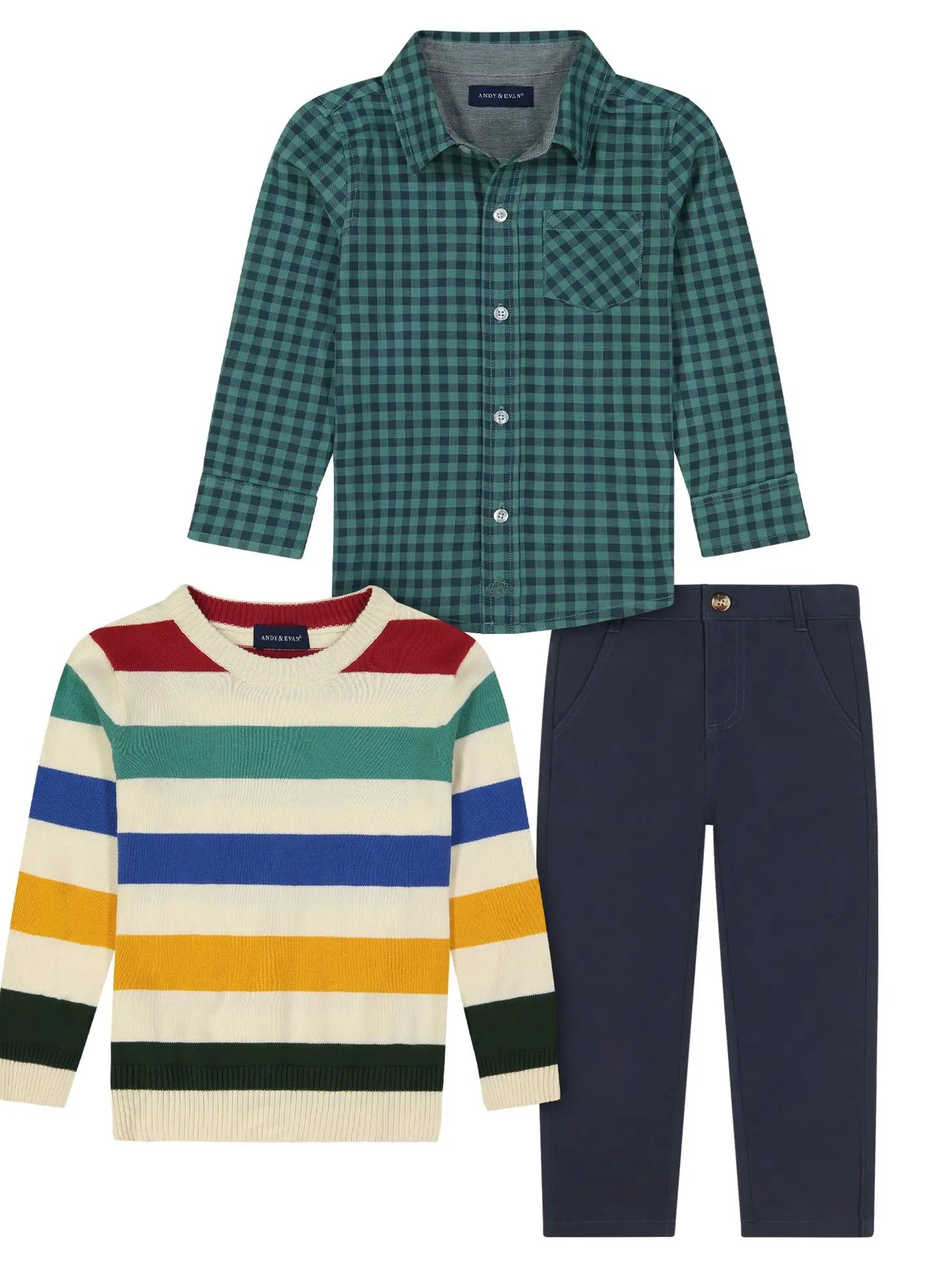 Boys 3-Piece Striped Sweater Set*