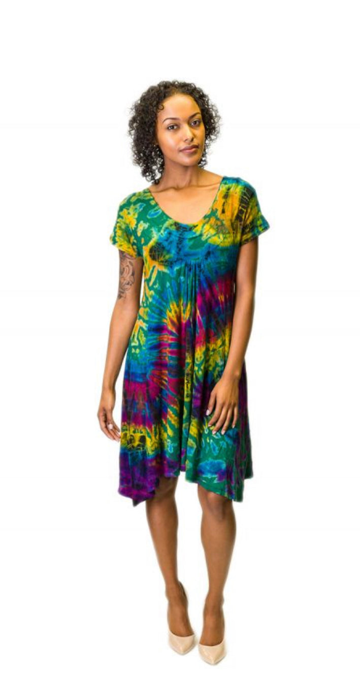 TIE DYE DRESS BWD0020 GREEN