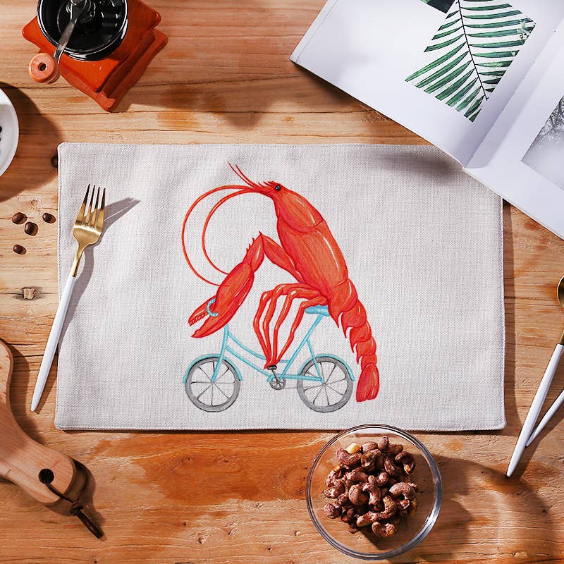 Lobster On Bike Placemat, Table Linen