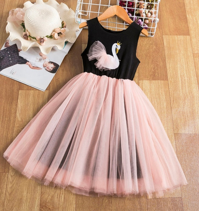 GIRLS  SWAN TUTU PARTY DRESS