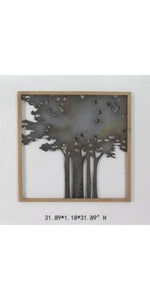 Metal Tree Sq Wall Decor