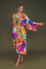 Load image into Gallery viewer, FLORAL FRENZY KIMONO GOWN
