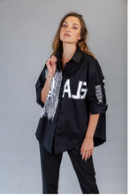 Load image into Gallery viewer, BLACK GRAPHIC BLOUSE SD8809
