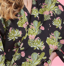 Load image into Gallery viewer, MAHOGANY CACTUS BLACK SHORT ROBE
