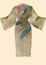 Load image into Gallery viewer, DELICATE TROPICS KIMONO GOWN SAGE
