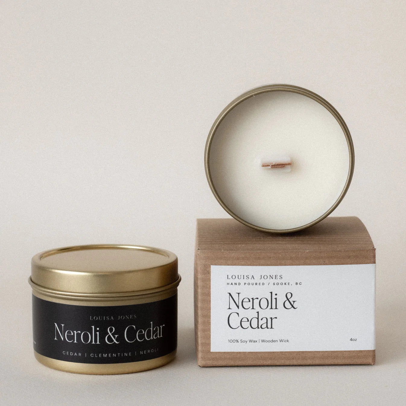 LOUISA JONES CANDLES 4 0Z NEROLI & CEDAR