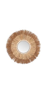 Round Sun Wall Decor w/ Mirror