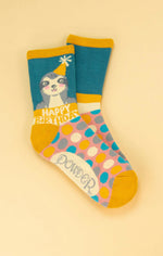 Load image into Gallery viewer, SLOTH HAPPY BIRTHDAY ANKLE SOCK
