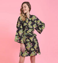 Load image into Gallery viewer, MAHOGANY CACTUS BLACK SHORT ROBE
