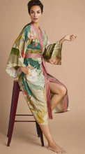 Load image into Gallery viewer, DELICATE TROPICS KIMONO GOWN SAGE

