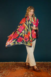 POWDER FLORAL TAPESTRY SCARF