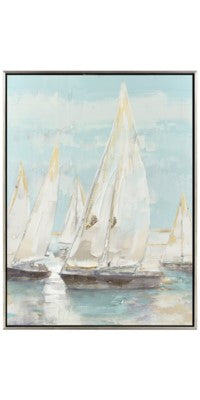 Sailboat Oil Painting w/ Frame