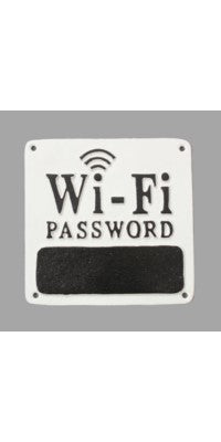 "Wi-fi Password" Cast Iron Wall Plaque