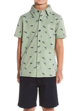 Load image into Gallery viewer, KNIT SHIRT &amp; SHORT - LGT GREEN DINO*
