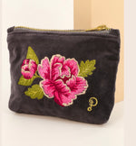 Load image into Gallery viewer, POWDER PEONY VELVET MINI POUCH
