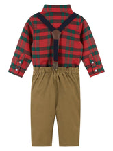 Load image into Gallery viewer, Boys Flannel Buttondown and Suspenders Set*
