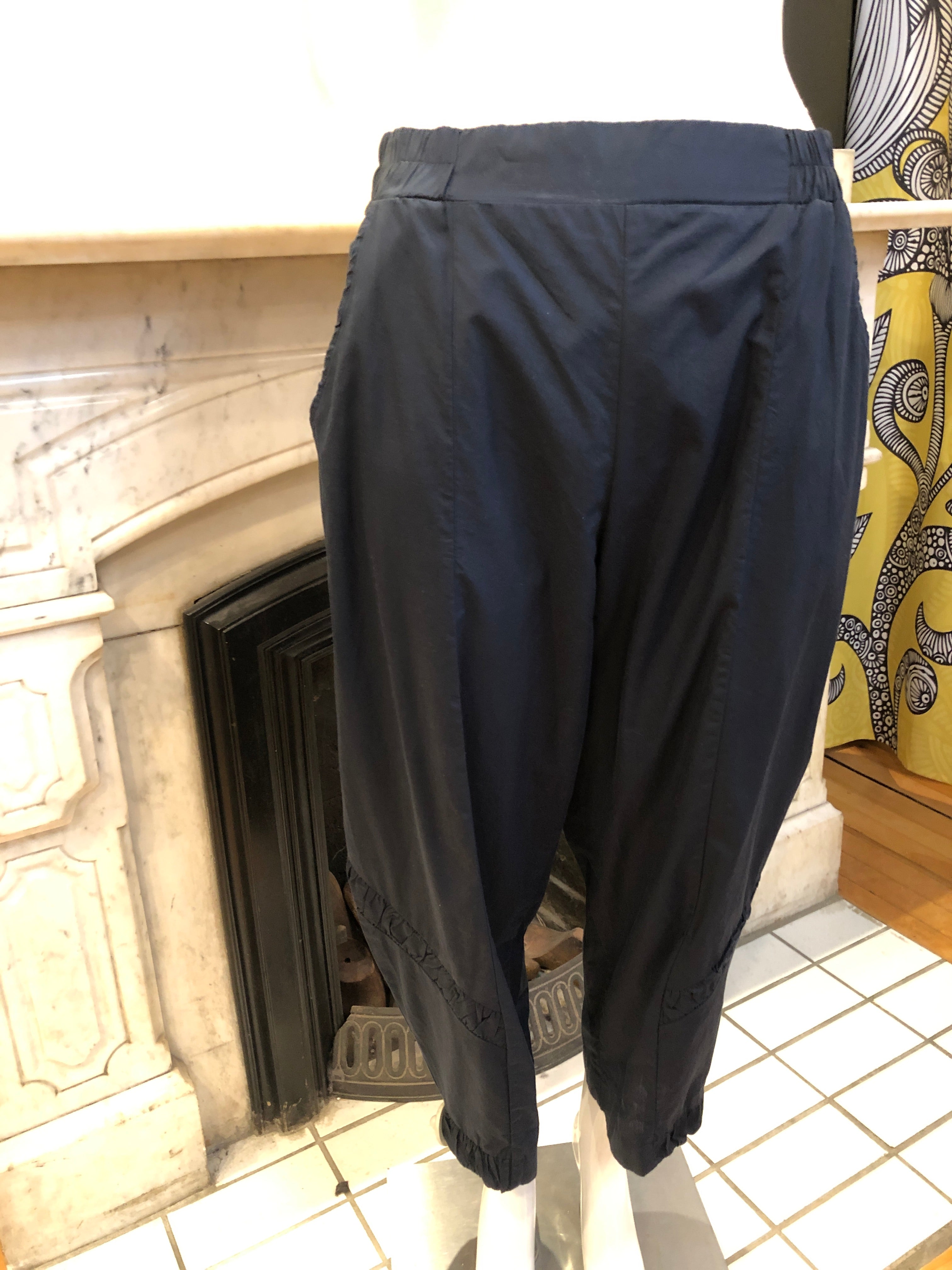 LUUKAA 100% CURTAIN NAVY BLUE PANT - 20Y0220