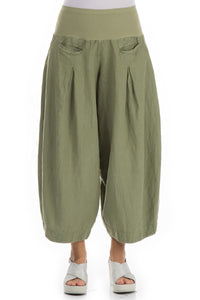 GRIZAS GREEN LINEN PANTS