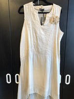 Load image into Gallery viewer, MADE IN ITALY LINEN DRESS 72642 ONE SIZE white,green,taupe

