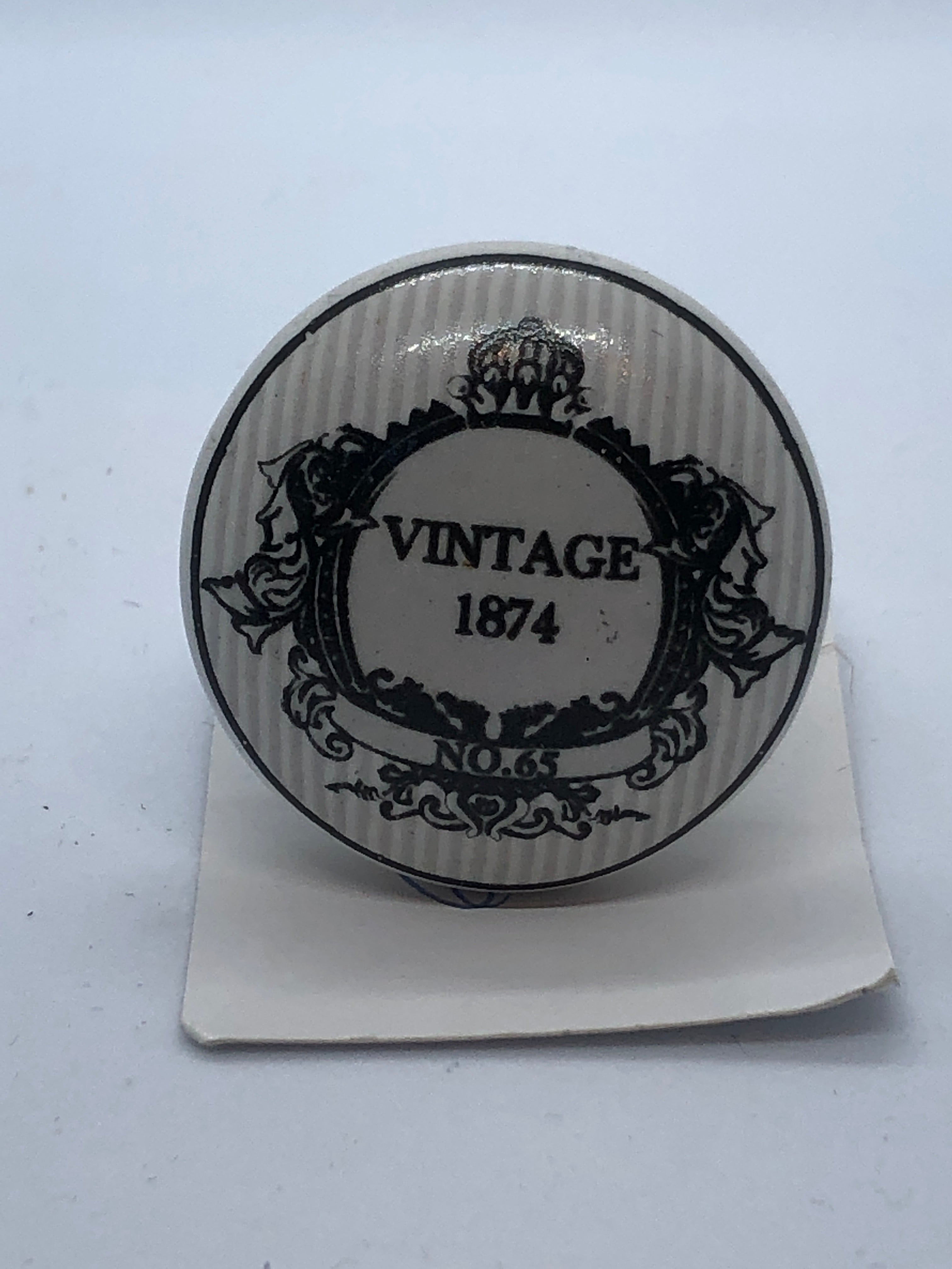 Antique vintage 1874 white knobs