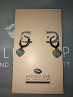 Load image into Gallery viewer, ATELIER SYP 18K AMAZONITE HEART EARRINGS
