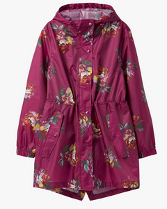 JOULES RIGHT AS RAIN JACKET PACKABLE BERRY PEONY