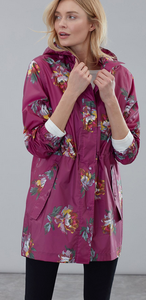 JOULES RIGHT AS RAIN JACKET PACKABLE BERRY PEONY