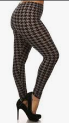 Load image into Gallery viewer, GREY HOUNDSTOOTH - REGULAR BAND LEGGING FLIRTY AND FEMME
