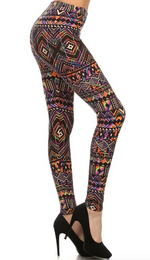 Load image into Gallery viewer, MODERN AZTEC - REGULAR BAND LEGGING FLIRTY AND FEMME
