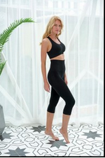 Load image into Gallery viewer, SUPER HIGHEST BAND BAMBOO CAPRI LEGGING BHC6.1 BLACK
