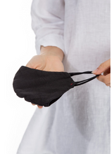 Load image into Gallery viewer, GRIZAS FACE MASK non medical  17 LINEN AND COTTON BLACK

