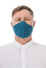Load image into Gallery viewer, GRIZAS FACE MASK non medical - 156 LINEN AND COTTON TEAL
