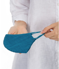 Load image into Gallery viewer, GRIZAS FACE MASK non medical - 156 LINEN AND COTTON TEAL
