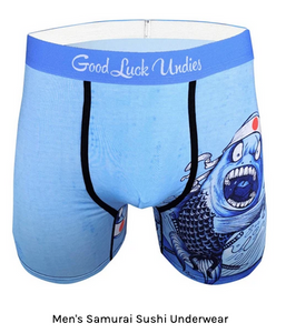 MENS GOOD LUCK UNDERWEAR SAMURAI SUSHI