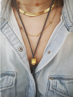 Load image into Gallery viewer, ATELIER SYP 18K DEANNA CUBE NECKLACE &quot;COURAGE&quot;
