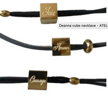 Load image into Gallery viewer, ATELIER SYP 18K DEANNA CUBE NECKLACE "COURAGE"
