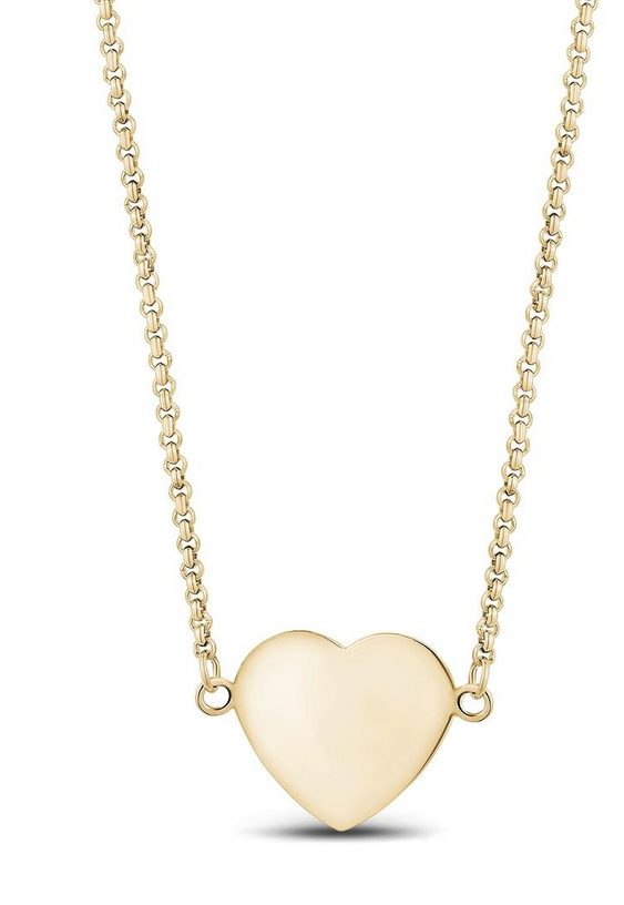 ARZ STEEL GOLD HEART 18" NECKLACE SSN93G