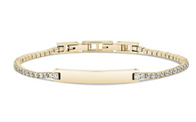 Load image into Gallery viewer, ARZ STEEL GOLD PLATED TENNIS BRACELET 7"ZWB037
