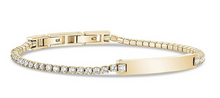 Load image into Gallery viewer, ARZ STEEL GOLD PLATED TENNIS BRACELET 7"ZWB037
