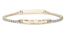 Load image into Gallery viewer, ARZ STEEL GOLD PLATED TENNIS BRACELET 7"ZWB037
