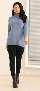 HIGH LOW SWEATER 4178 BLUE