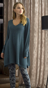 CASHMERE FEEL V NECK V6992 TEAL