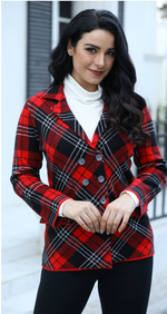 Load image into Gallery viewer, PLAID FALL COAT 7071

