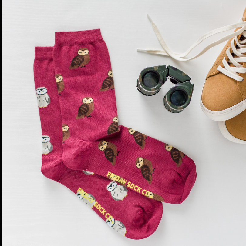 FRIDAY SOCKS - WOMENS RECYCLED OWL