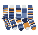 Load image into Gallery viewer, FRIDAY SOCKS BOX OF 5  - MENS BLUE STRIPE
