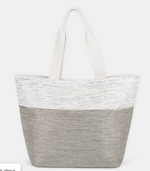 Load image into Gallery viewer, ALOHA TOTE BAG IN CANVAS SILVER
