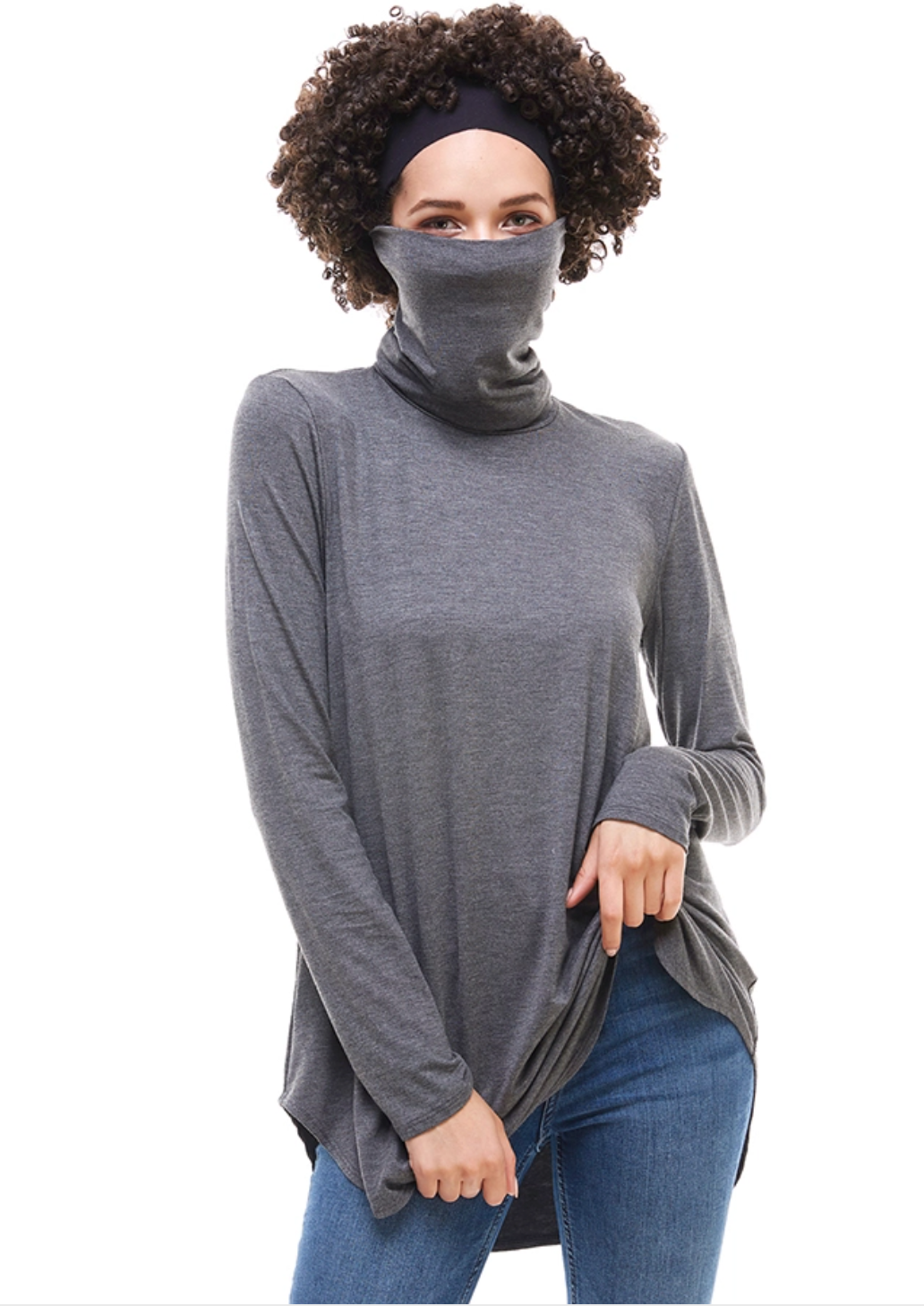 AZULES POLO NECK 2319RS CHARCOAL