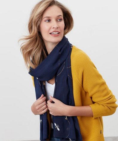 JOULES NAVY BEE SCARF