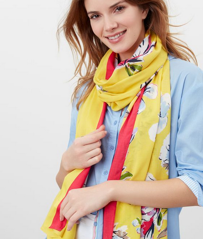 JOULES YELLOW FLOWER SCARF